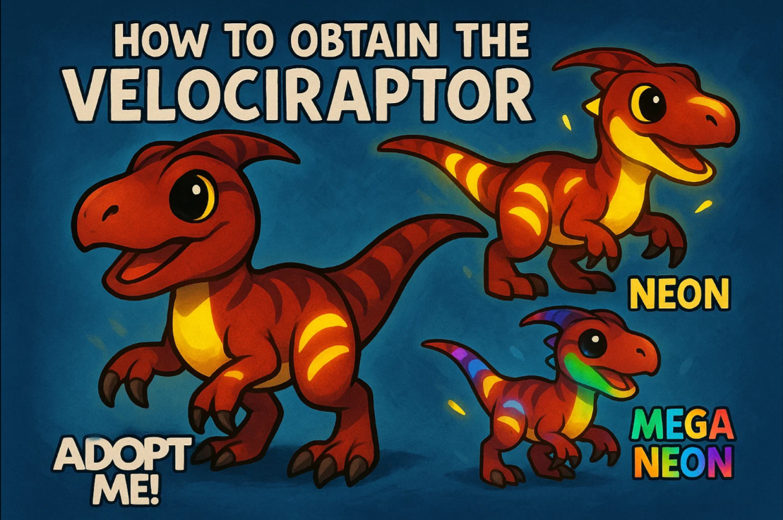 Velociraptor in Adopt Me!: How to Obtain, Tricks, and Neon Variants